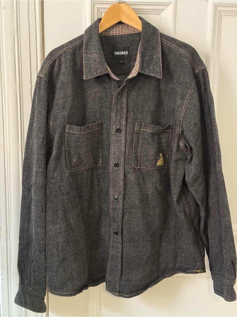 THEORIES of Atlantis Dark Gray Button-Up Work Shirt